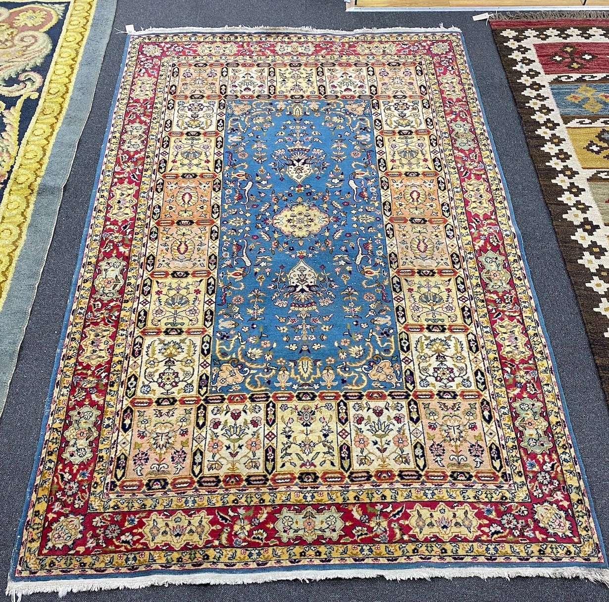 A North West Persian blue ground rug, 234 x 154cm